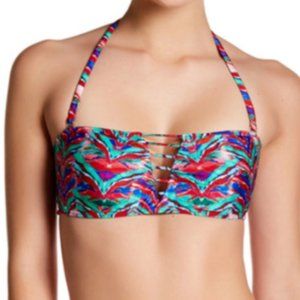 Luli Fama Strappy V Cut Out Bandeau Bikini Top